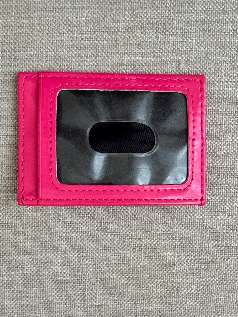Hot Pink Card ID Holder with Clear Window